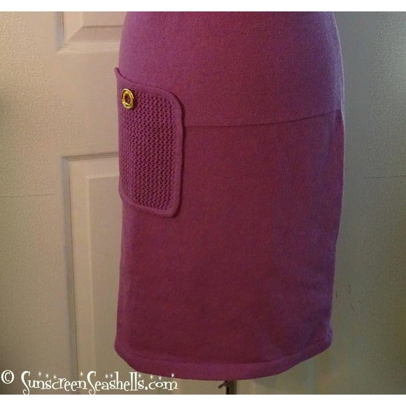 60s Antonella Preve Purple sweaterdress w/gold - Picture 5 of 6